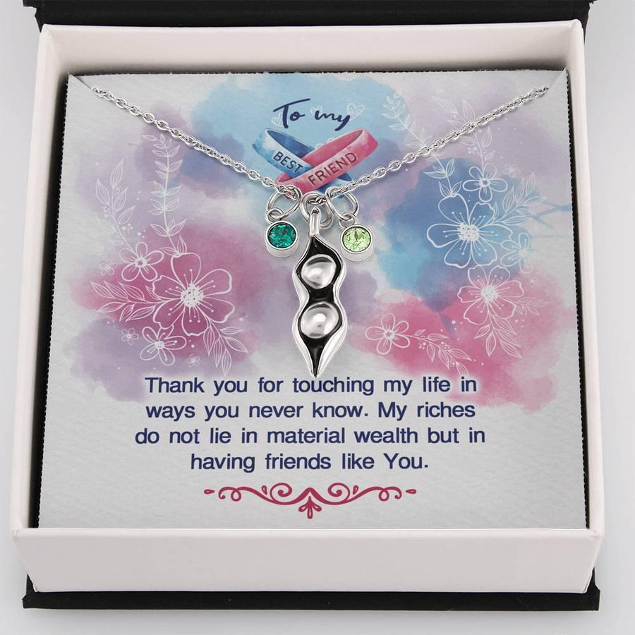Plus Minus Co Two Peas in a Pod Bestfriend Necklace, Gift for Bestfriend,
