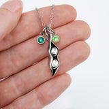 Plus Minus Co Two/Three Peas In A Pod Necklace | Birthstone Jewelry | Bff, view 2