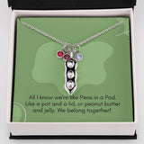 Plus Minus Co Two/Three Peas In A Pod Necklace | Birthstone Jewelry | Bff, view 5