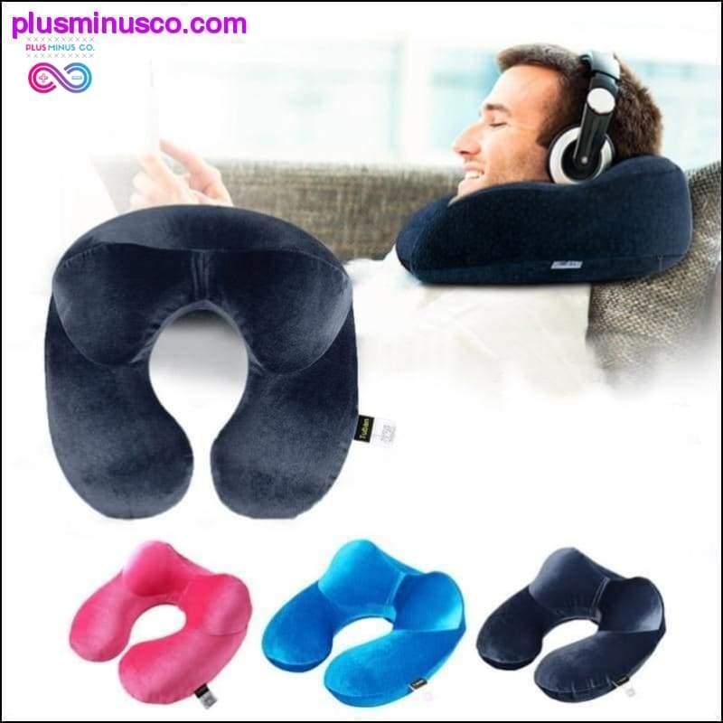 Plus Minus Co U-Shape Travel Pillow for Airplane Inflatable Neck Pillow