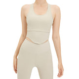 Plus Minus Co U-Shaped Breathable Sports Undershirt Threaded Fitness Tops External Bodybuilding Yoga Back Sleeveless Running Underwear Female, view 2