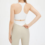 Plus Minus Co U-Shaped Breathable Sports Undershirt Threaded Fitness Tops External Bodybuilding Yoga Back Sleeveless Running Underwear Female, view 4
