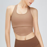 Plus Minus Co U-Shaped Breathable Sports Undershirt Threaded Fitness Tops External Bodybuilding Yoga Back Sleeveless Running Underwear Female, view 6