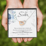 Plus Minus Co Unbiological Sister Necklace Interlocking Hearts Necklace Friendship Jewelry Sisters Necklace Long Distance Friendship - Message Card, view 3