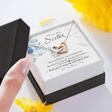 Plus Minus Co Unbiological Sister Necklace Interlocking Hearts Necklace Friendship Jewelry Sisters Necklace Long Distance Friendship - Message Card, view 4