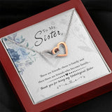 Plus Minus Co Unbiological Sister Necklace Interlocking Hearts Necklace Friendship Jewelry Sisters Necklace Long Distance Friendship - Message Card, view 6