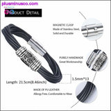 Plus Minus Co Multi-layer Braided Black Leather Stainless Steel Magnetic, view 3