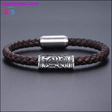 Plus Minus Co Multi-layer Braided Black Leather Stainless Steel Magnetic, view 6
