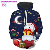 Plus Minus Co Unisex 3d Santa Claus print Hoodies Ideal Christmas Gift, view 3