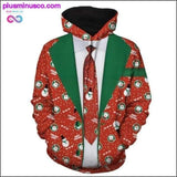 Plus Minus Co Unisex 3d Santa Claus print Hoodies Ideal Christmas Gift, view 5