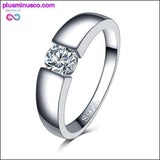 Plus Minus Co Unisex Cubic Zirconia Silver Wedding & Engagement Rings, view 2