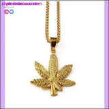 Plus Minus Co Unisex Gold Cannabiss Herb Charm Necklace, view 2