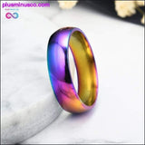 Plus Minus Co Unisex Rainbow Ring Titanium Steel, view 3
