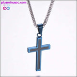 Plus Minus Co Unisex Religious Christian Cross Enamel Pendant Necklace, view 3