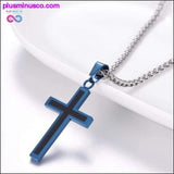 Plus Minus Co Unisex Religious Christian Cross Enamel Pendant Necklace, view 4