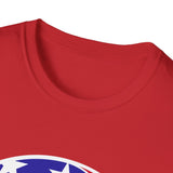 Plus Minus Co Yin YANG American flag Unisex Softstyle T-Shirt, view 6