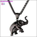 Plus Minus Co Unisex Stainless Steel Gold Color Elephant Necklace and, view 3