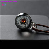 Plus Minus Co Universe Glass Bead Planets Pendant Necklace Galaxy Rope, view 2