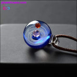 Plus Minus Co Universe Glass Bead Planets Pendant Necklace Galaxy Rope, view 6