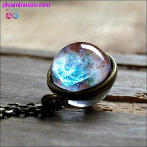 Plus Minus Co UNIVERSE IN A NECKLACE Double-sided Glass Ball Pendant Time
