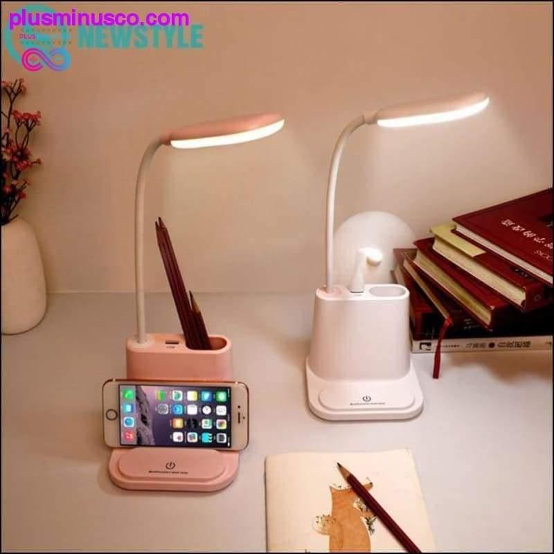 Plus Minus Co USB Rechargeable LED Desk Lamp Touch Dimming Adjustment