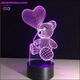 Plus Minus Co Valentines Day Gift 3D LED Table Lamps with 7 Colors Night, view 2