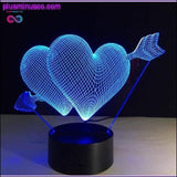 Plus Minus Co Valentines Day Gift 3D LED Table Lamps with 7 Colors Night, view 3