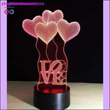Plus Minus Co Valentines Day Gift 3D LED Table Lamps with 7 Colors Night, view 4