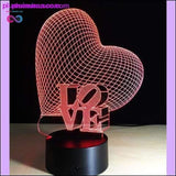 Plus Minus Co Valentines Day Gift 3D LED Table Lamps with 7 Colors Night, view 5
