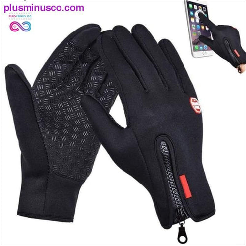 Plus Minus Co Touch Screen Windproof Outdoor Sport Gloves,Unisex Winter