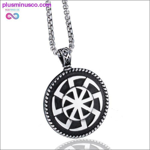 Plus Minus Co Viking Pendant Necklace Kolovrat Shield Knot Slavic Amulet