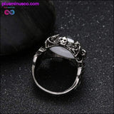 Plus Minus Co Vintage Dragon Claw Blue Evil Eye Skull Stainless Steel Ring, view 3