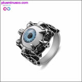 Plus Minus Co Vintage Dragon Claw Blue Evil Eye Skull Stainless Steel Ring, view 5