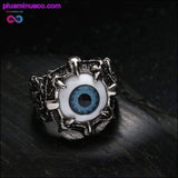 Plus Minus Co Vintage Dragon Claw Blue Evil Eye Skull Stainless Steel Ring, view 6