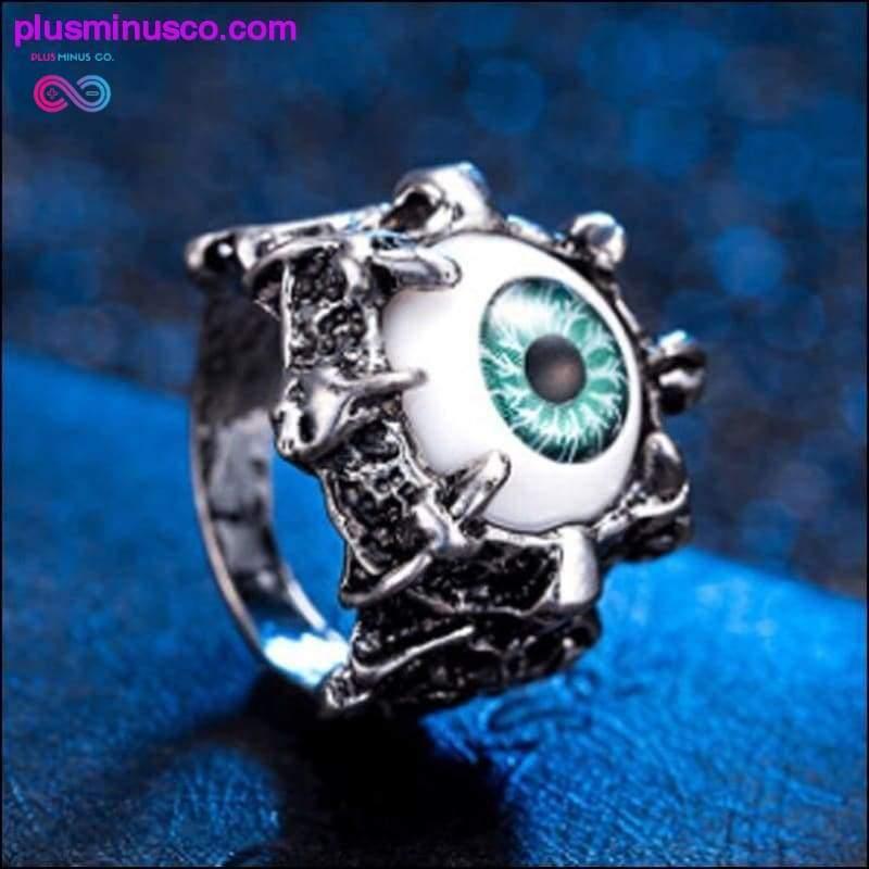 Plus Minus Co Vintage Dragon Claw Evil Eye Skull Ring