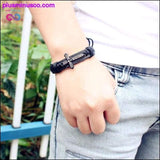 Plus Minus Co Vintage Leather Bracelets & Bangles Metal Cross Jesus Charm, view 3