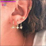 Plus Minus Co Vintage Virgin Mary Crystal Cross Drop Earrings, view 3