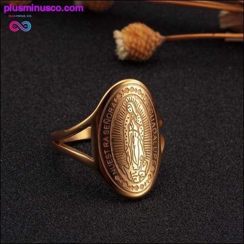 Plus Minus Co Vintage Virgin Mary Women Religious Gold Rings