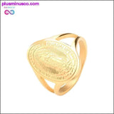 Plus Minus Co Vintage Virgin Mary Women Religious Gold Rings, view 3
