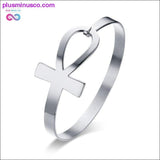Plus Minus Co Ankh Cross Bracelet for Women Stainless Steel Key of Life, view 2