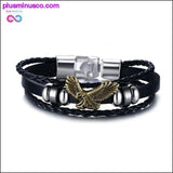 Plus Minus Co Vnox Lucky Vintage Men's Leather Bracelet Playing Cards Raja, view 3