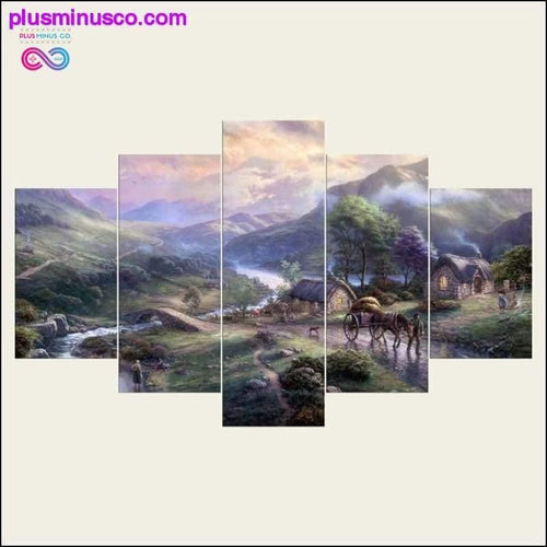 Plus Minus Co Wall Art Pictures Decor Frame HD Printing 5 Pieces House