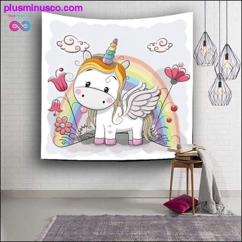 Plus Minus Co Wall Hanging Cute Unicorn Tapestry/Yoga Mat/Beach Towel