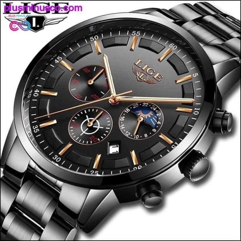 Plus Minus Co Waterproof Stainless Steel Luxury Sport Watch for Men