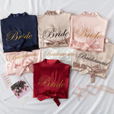 Plus Minus Co Wedding Bride Bridesmaid Robe Dressing Gown Sexy Women Bathrobe Nightgown Short Sleepwear Casual Flower Kimono Geisha M L XL, view 3