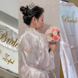 Plus Minus Co Wedding Bride Bridesmaid Robe Dressing Gown Sexy Women Bathrobe Nightgown Short Sleepwear Casual Flower Kimono Geisha M L XL, view 6