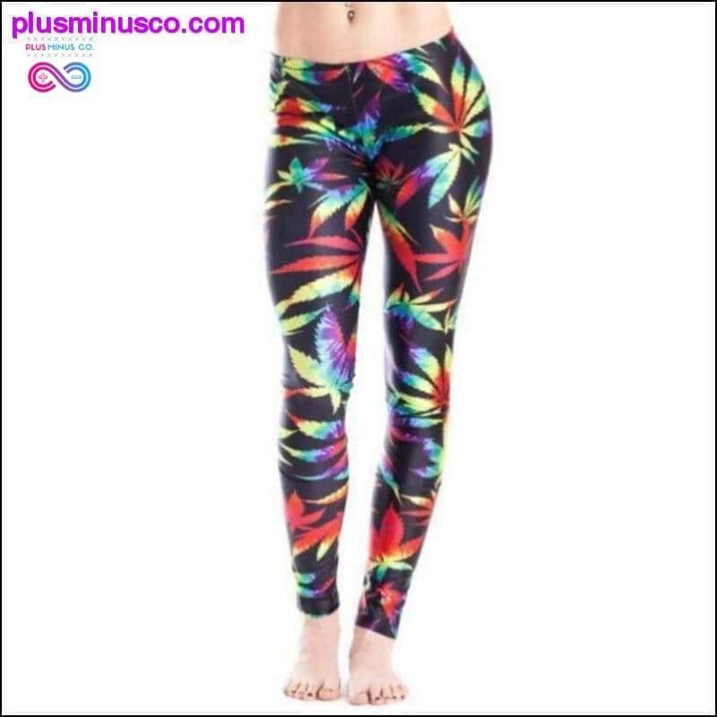 Plus Minus Co Weed Leaf Leggings Leaf Leaves Sporting Legging Fitness