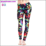 Plus Minus Co Weed Leaf Leggings Leaf Leaves Sporting Legging Fitness, view 3
