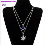 Plus Minus Co Weed Pendant Necklace With 24" Cuban Chain Hiphop Rapper, view 2