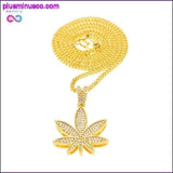 Plus Minus Co Weed Pendant Necklace With 24" Cuban Chain Hiphop Rapper, view 3